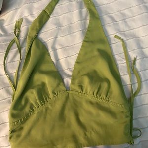 green tie halter top